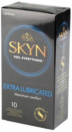 LIFESTYLES Skyn Extra Lubricate prezervatīvi, 10 gab.