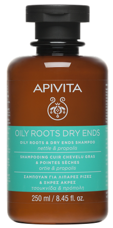 APIVITA Oily Roots & Dry Ends, Nettle & Propolis šampūns, 250 ml