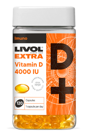 LIVOL  Extra Vitamin D 4000 IU capsules, 120 pcs.