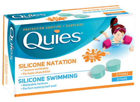 QUIES Baby Protection  Against Water Silicone ear plugs, 6 pcs.