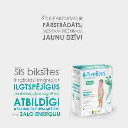 PUREBORN Pull Ups Double Pack Size 5-XL biksītes, 40 gab.