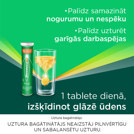 BERROCA Energy putojošās tabletes, 30 gab.