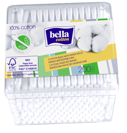 BELLA COTTON cotton swabs, 200 pcs.