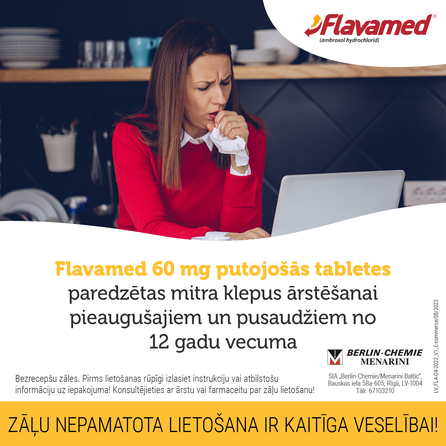 FLAVAMED 60 mg putojošās tabletes, 10 gab.