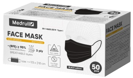 MEDRULL Black mask, 50 pcs.