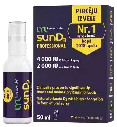LYL sunD3 PROFESSIONAL 4 000 SV | 2 000 SV sprejs, 50 ml