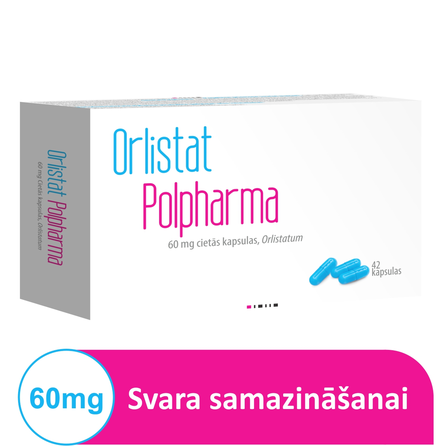 ORLISTAT POLPHARMA 60 mg cietās kapsulas, 42 gab.