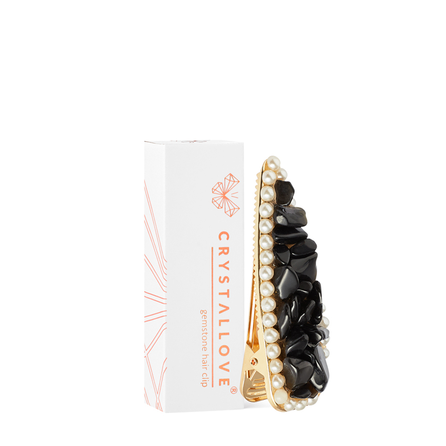CRYSTALLOVE Black Obsidian заколка, 1 шт.