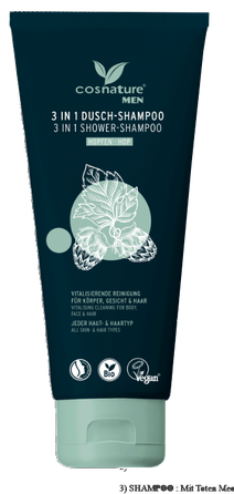 COSNATURE 3in1 Hops shampoo shower gel, 200 ml
