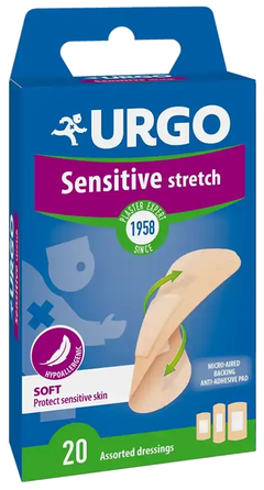 URGO  Sensitive Stretch эластичный пластырь, 20 шт.