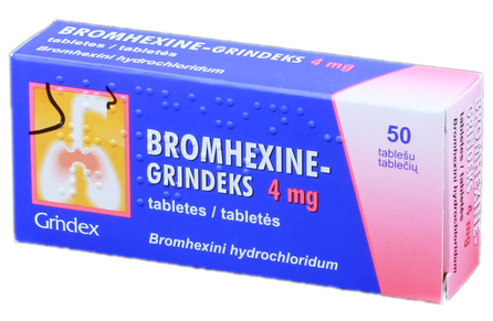 BROMHEXIN 4 mg tabletes, 50 gab.