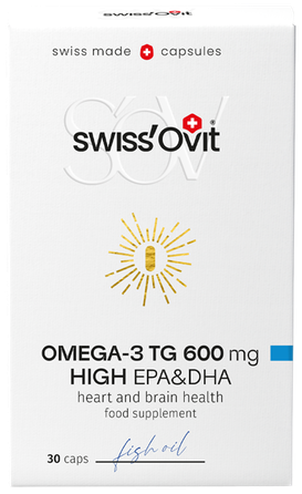 SWISS OVIT  Omega3 TG 600 mg Zivju Eļļa mīkstās kapsulas, 30 gab.
