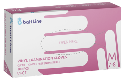 BALTLINE Size M, vinyl gloves, 100 pcs.