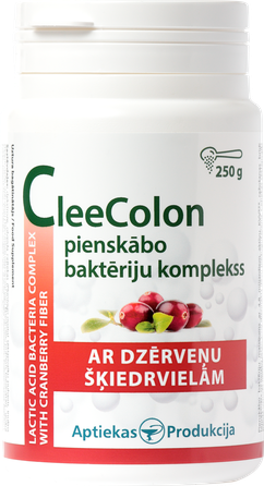 APTIEKAS PRODUKCIJA CleeColon Pienskābo Baktēriju Komplekss Ar Dzērveņu Šķiedrvielām pulveris, 250 g