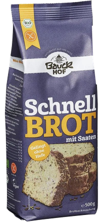BAUCK HOF organic quick bread with seeds, gluten free mixture, 500 g