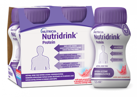 NUTRICIA Nutridrink Protein with a refreshing red fruit flavor 125 ml, 4 pcs.