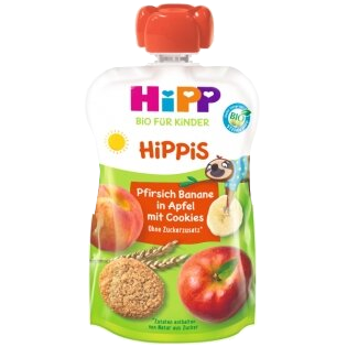 HIPP Яблоко, персик, банан, от 1 года пюре, 100 г