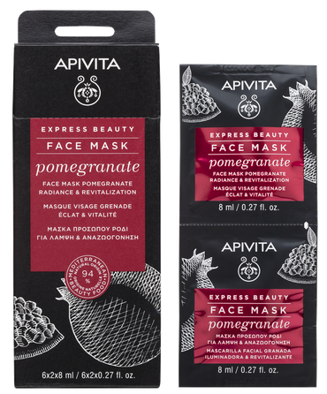 APIVITA Express Beauty Radiance & Revitalization With Pomegranate (8 ml) sejas maska, 2 gab.