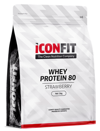ICONFIT Whey Protein 80 - Strawberry pulveris, 1000 g