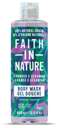 FAITH IN NATURE Lavender & Geranium dušas želeja, 400 ml