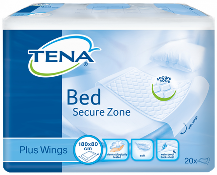 TENA Bed Plus Wings 180x80 cm absorbent bed pad, 20 pcs.