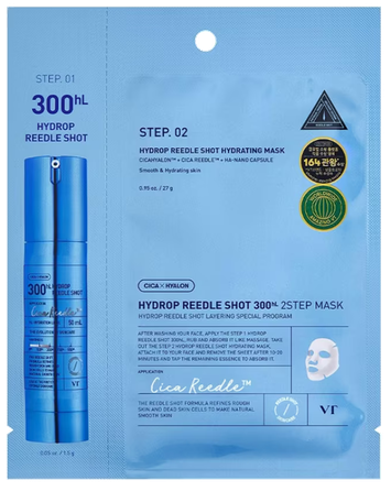 VT COSMETICS Hydrop Reedle Shot 300hL 2-Step auduma sejas maska, 1 gab.