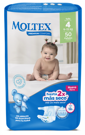 MOLTEX Premium Comfort 4 Maxi (9-15 kg) autiņbiksītes, 50 gab.