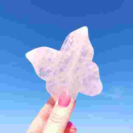 CRYSTALLOVE GuaSha Rose Quartz Butterfly массажная пластина, 1 шт.