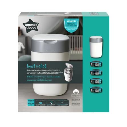 TOMMEE TIPPEE Twist&Click 4 кассеты + утилизатор для подгузников, 1 шт.