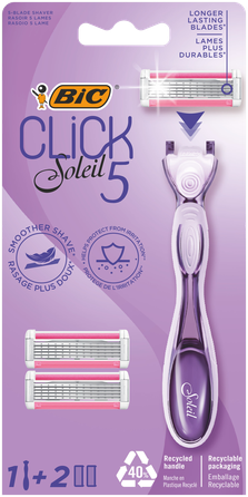 BIC Soleil Click5 2 replacement cassettes +  razor, 1 pcs.