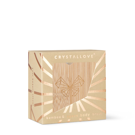 CRYSTALLOVE Butterfly Bamboo Agave Travel Size body brush, 1 pcs.