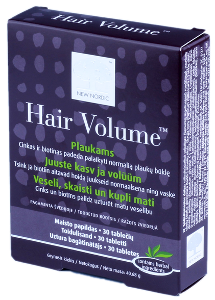 NEW NORDIC Hair Volume tabletes, 30 gab.