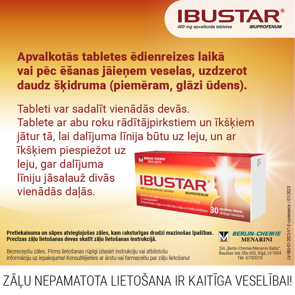 IBUSTAR 400 mg tabletes, 30 gab.