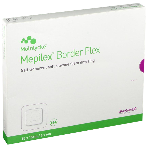 MEPILEX  Border Flex 15 x 15 cm plāksteris, 5 gab.