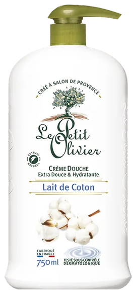 LE PETIT OLIVIER Cotton Milk dušas krēms, 750 ml
