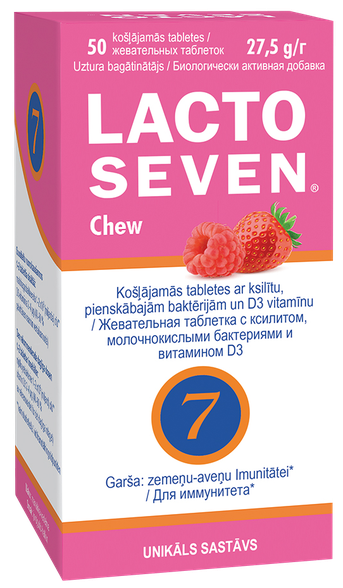 LACTO SEVEN Chew košļājamās tabletes, 50 gab.