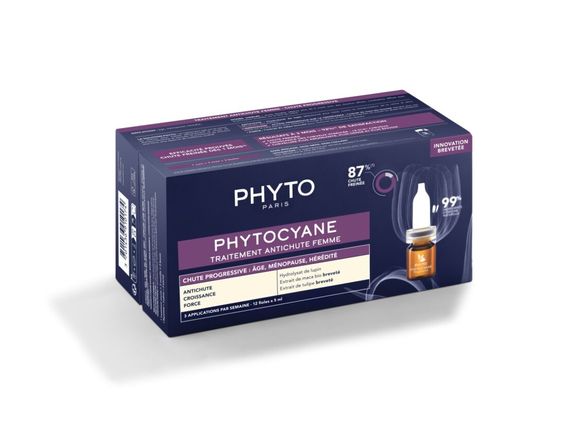 PHYTO Phytocyane Progressive Anti-Hair Loss Treatment For Women 5 ml ampulas, 12 gab.