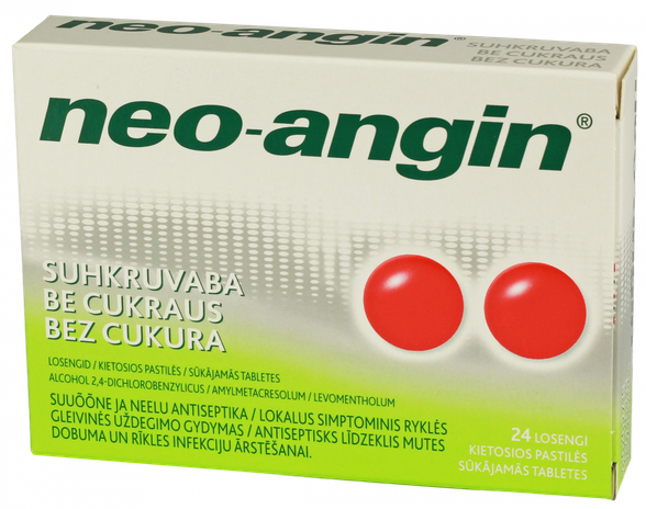 NEO-ANGIN без сахара сосательные таблетки, 24 шт.
