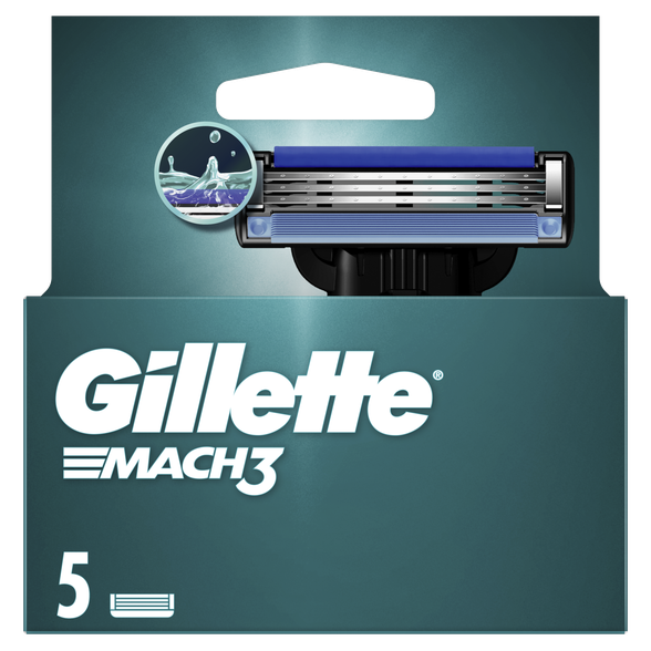 GILLETTE Mach3 skuvekļu maināmās kasetnes, 5 gab.