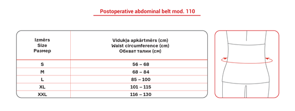 LAUMA MEDICAL 110 Size M elastic postoperative abdominal belt, 1 pcs.