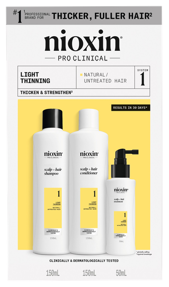 NIOXIN Hair Care System 1 Kit for Natural Hair with Light Thinning komplekts, 1 gab.