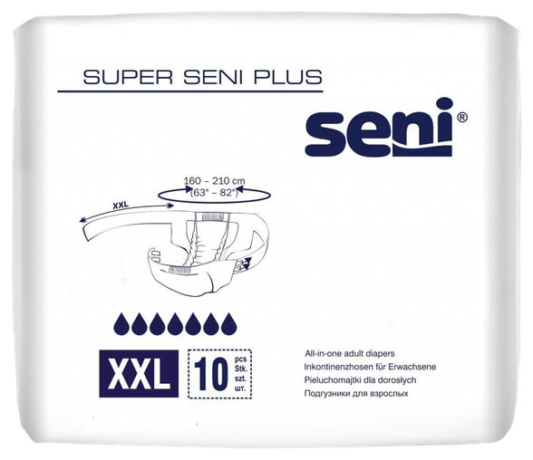 SENI Super Plus XXLarge (160-210 cm) diapers, 10 pcs.
