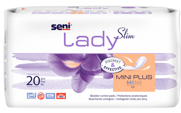 SENI Lady Slim Mini Plus uroloģiskie ieliktņi, 20 gab.