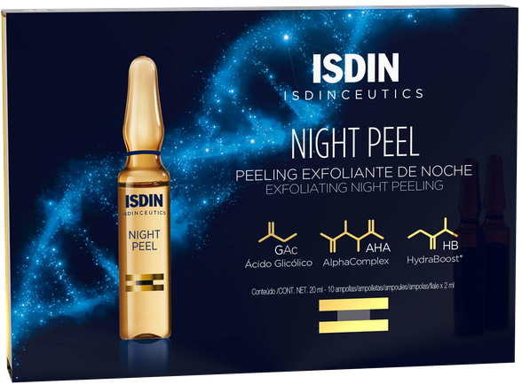 ISDIN Isdinceutics Night Peel ampulas, 10 gab.
