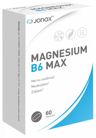 JONAX Magnesium B6 Max tabletes, 60 gab.