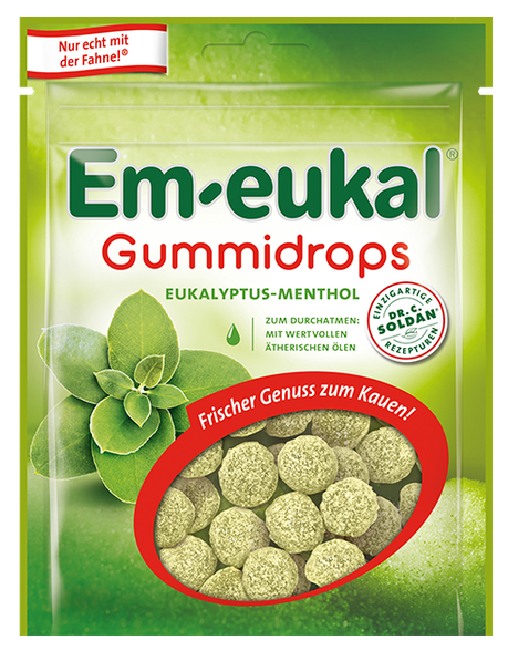 EM-EUKAL Eucalyptus menthol želejas konfektes, 90 g