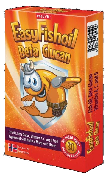  EASYFISHOIL Beta Glucan Рыбий жир желейные конфеты, 30 шт.