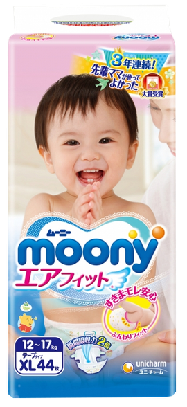 MOONY XL (12-17kg) diapers, 44 pcs.