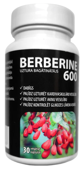 BERBERINE 600 Vegan kapsulas, 30 gab.