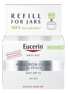 EUCERIN Hyaluron-Filler SPF 15 sausai ādai uzpildes iepakojums dienas sejas krēms, 50 ml